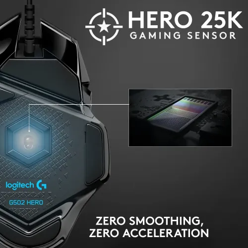 Logitech G502 HERO High Performance RGB Gaming Mouse thumbnail 5